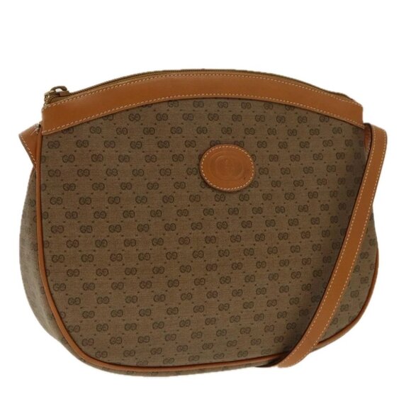 GUCCI Micro GG Canvas Shoulder Bag Beige Gold - Picture 1 of 16